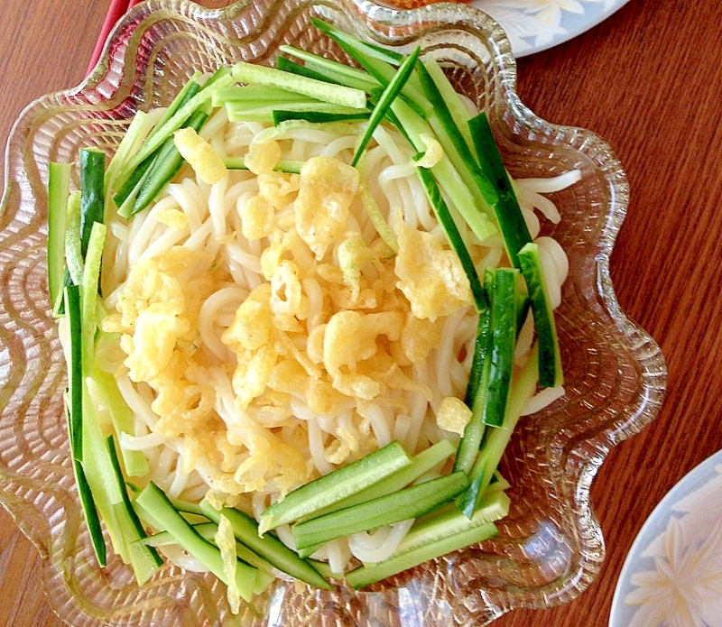 簡単一人ランチに☆冷やしタヌキうどん